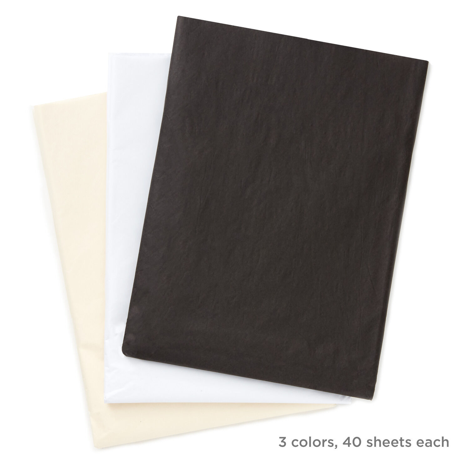 Black/White/Cream 3-Pack Bulk Tissue Paper, 120 sheets for only USD 12.99 | Hallmark