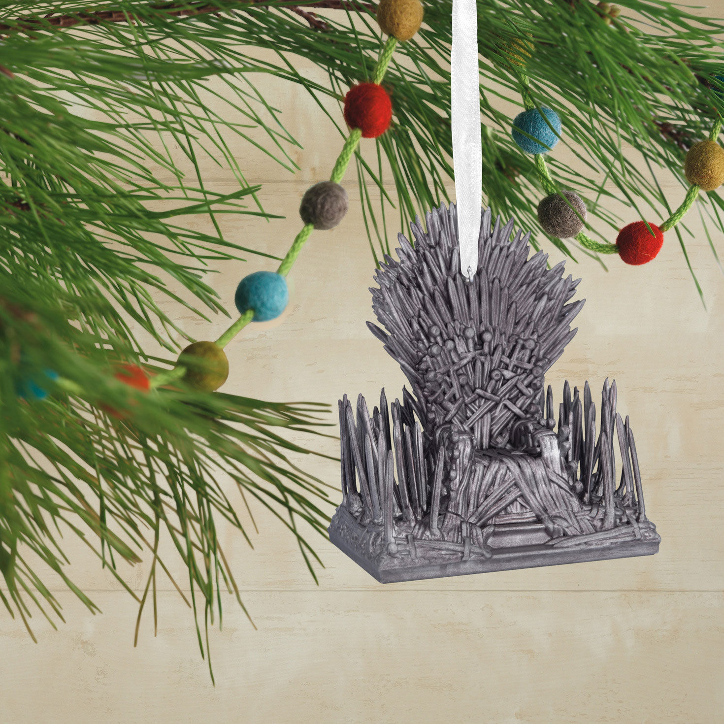 House of the Dragon Iron Throne Christmas Ornament hanging on tree image number 2