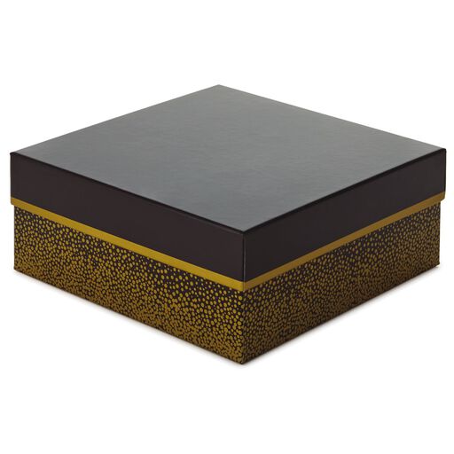 10" Square Champagne Bubbles on Black Gift Box, 