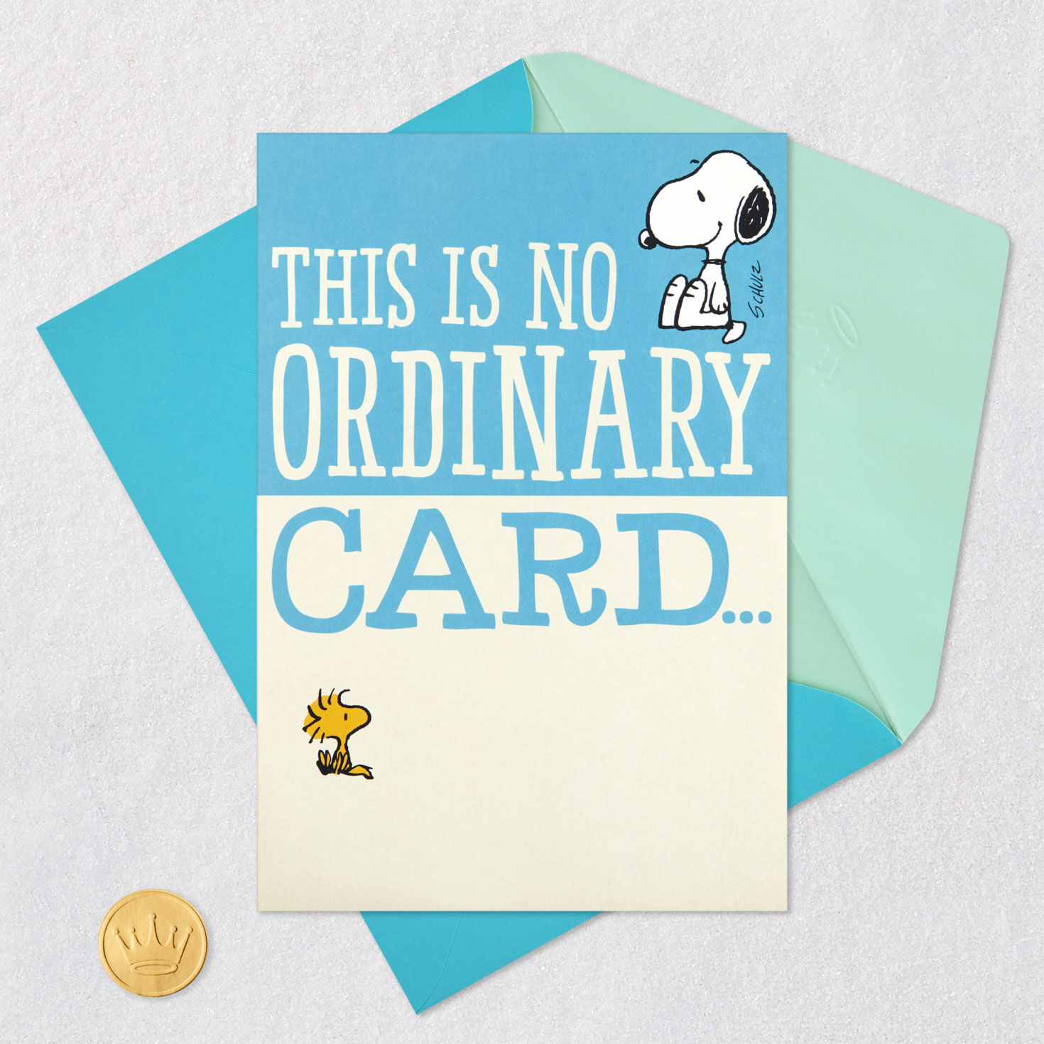 Pop-Up Snoopy Hug Funny Encouragement Card Card Front with Envelope and Gold Seal image number 5