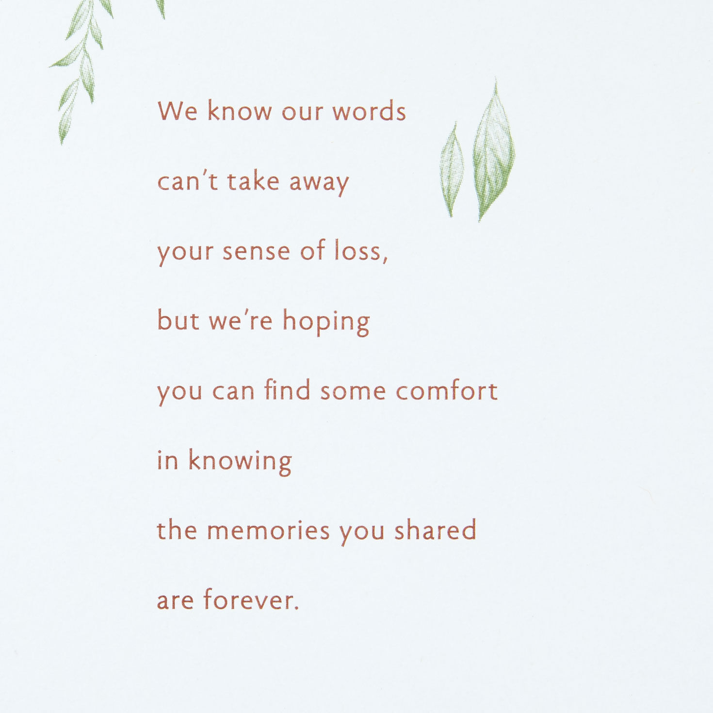 Metallic Leaves Sympathy Card From Us Sentiment image number 2