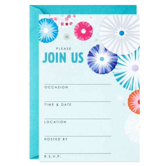 Color Bursts Fill-in-the-Blank Party Invitations, Pack of 20, , large image number 2