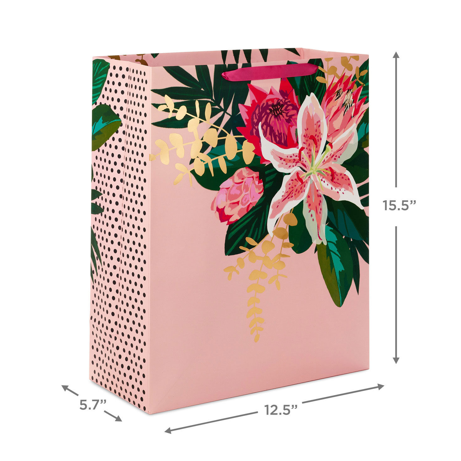Pink Lily Extra-Large Gift Bag measurement image number 3