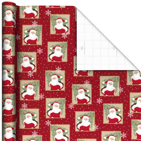 Santa With Tree Christmas Wrapping Paper, 35 sq. ft., , large
