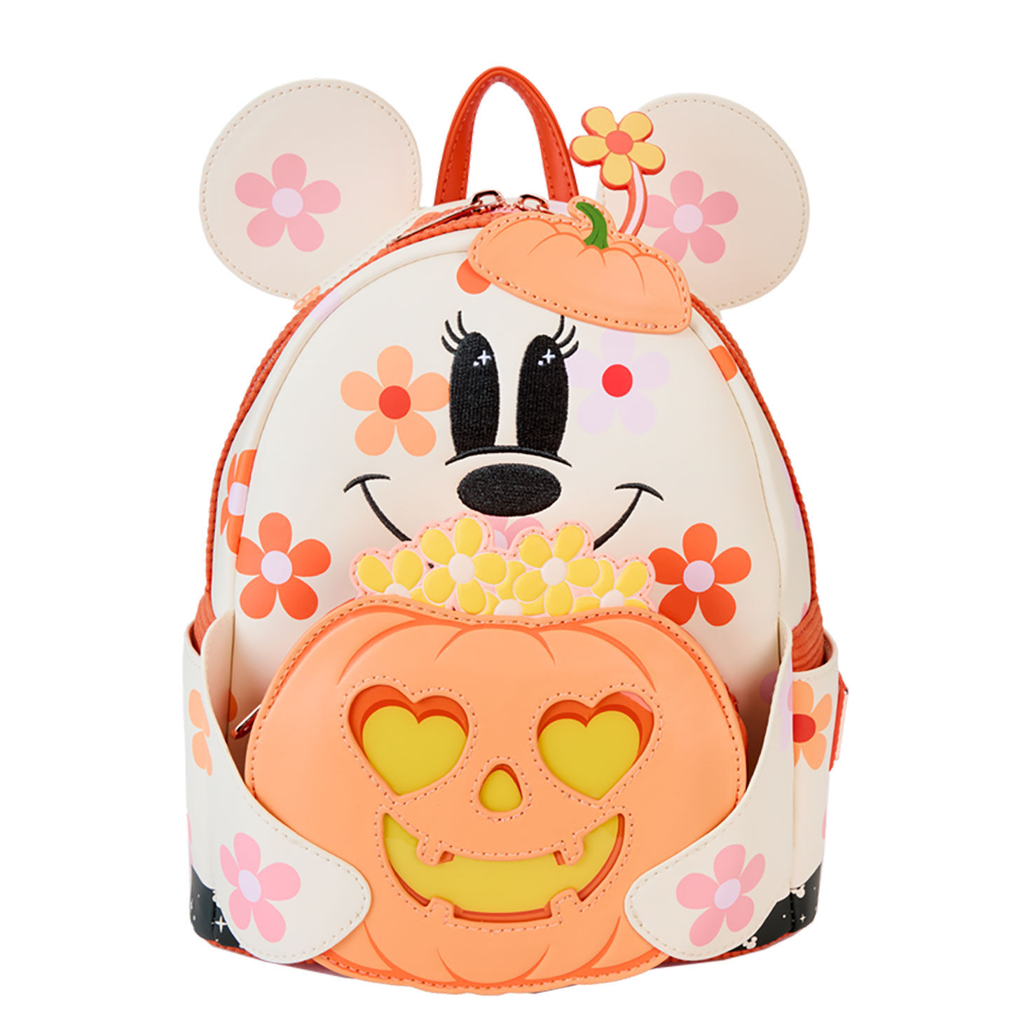 Loungefly Disney Minnie Mouse Floral Ghost Light Up Glow in the Dark Mini Backpack Handbags Purses Hallmark