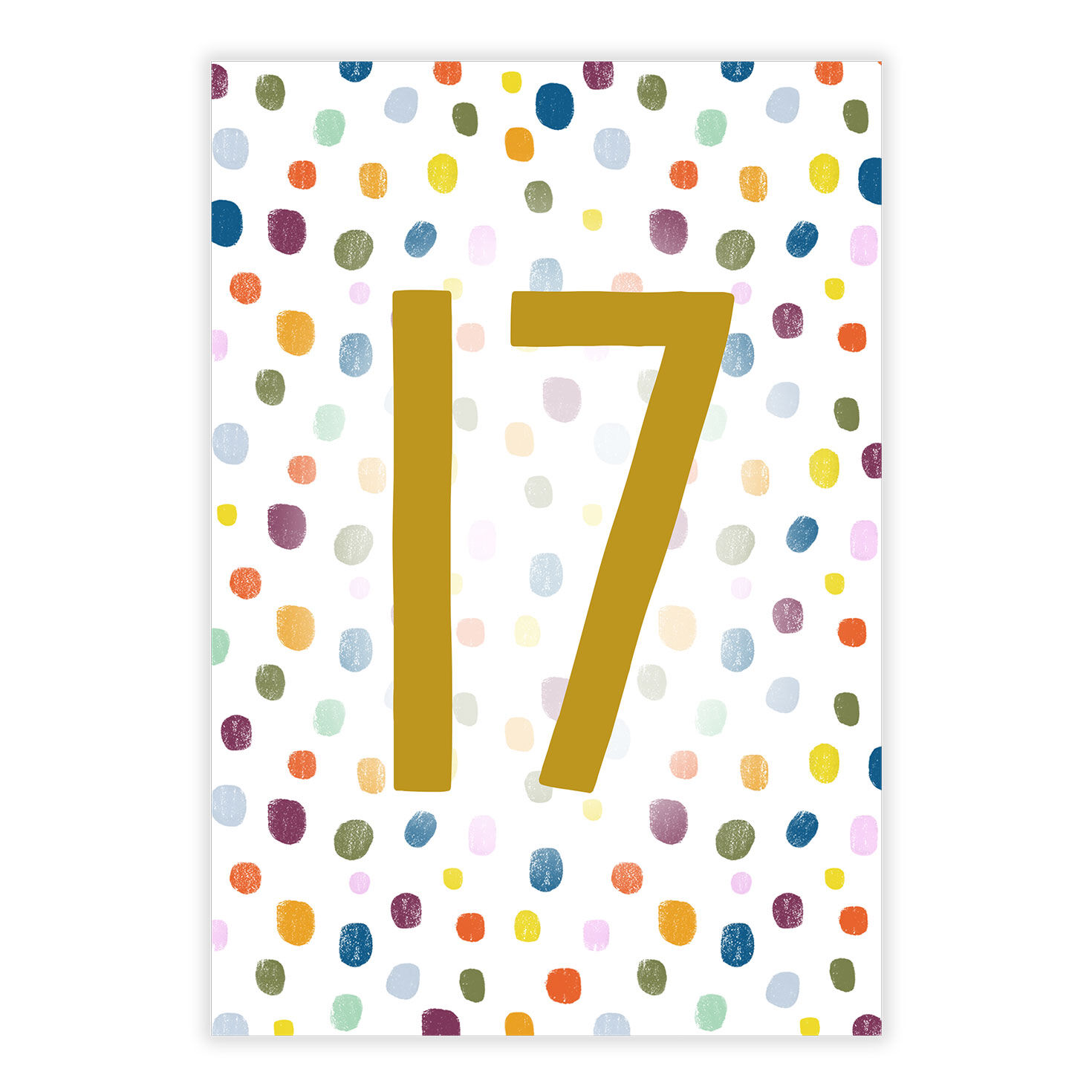 Personalized Colorful Confetti Number Milestone Card  image number 2