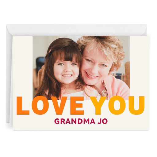 Personalized Bold and Bright Love You Photo Card, 