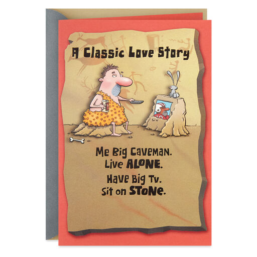 A Caveman Love Story Funny Anniversary Card for Wife, 