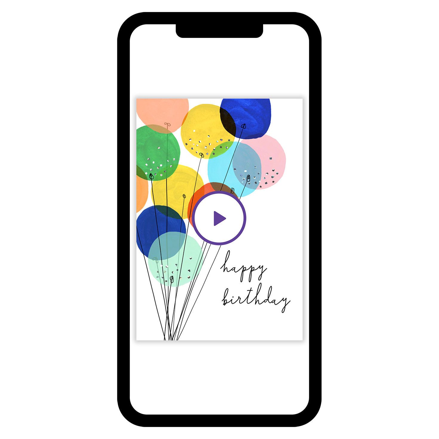 Celebrating You Modern Balloons Birthday eCard