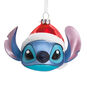 Disney Lilo & Stitch in Santa Hat Blown Glass Hallmark Ornament, , large image number 1