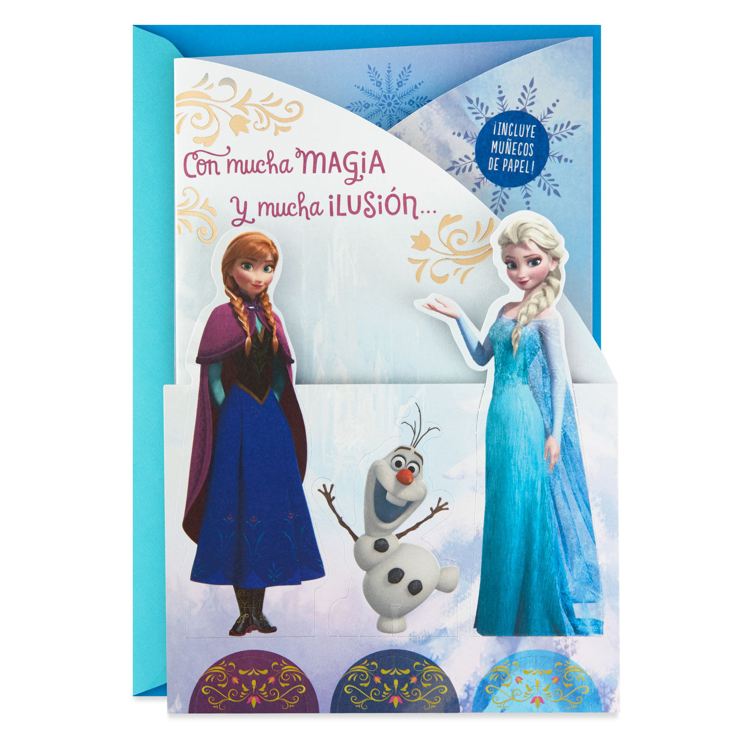 Disney Frozen Spanish Language Christmas Card With Removable Paper Dolls