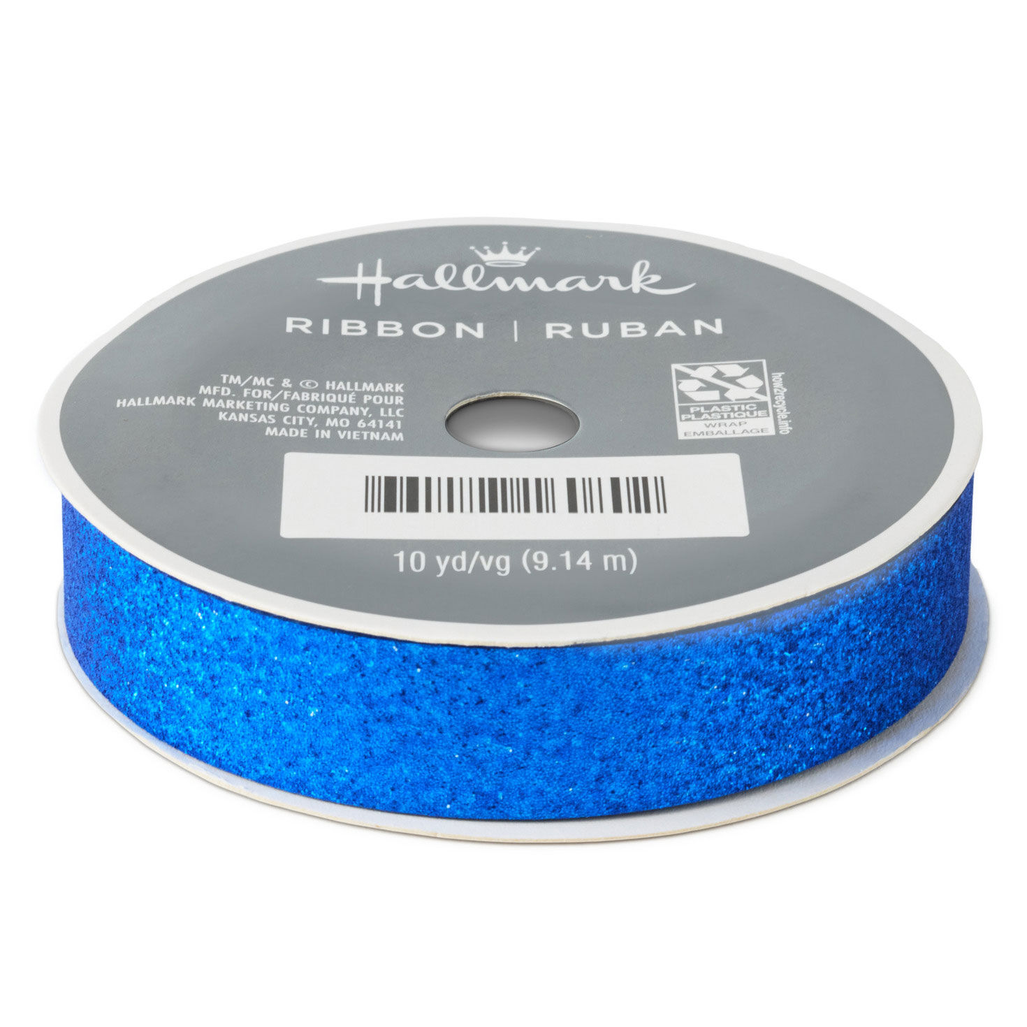 0.6" Sparkly Blue Ribbon, 30'