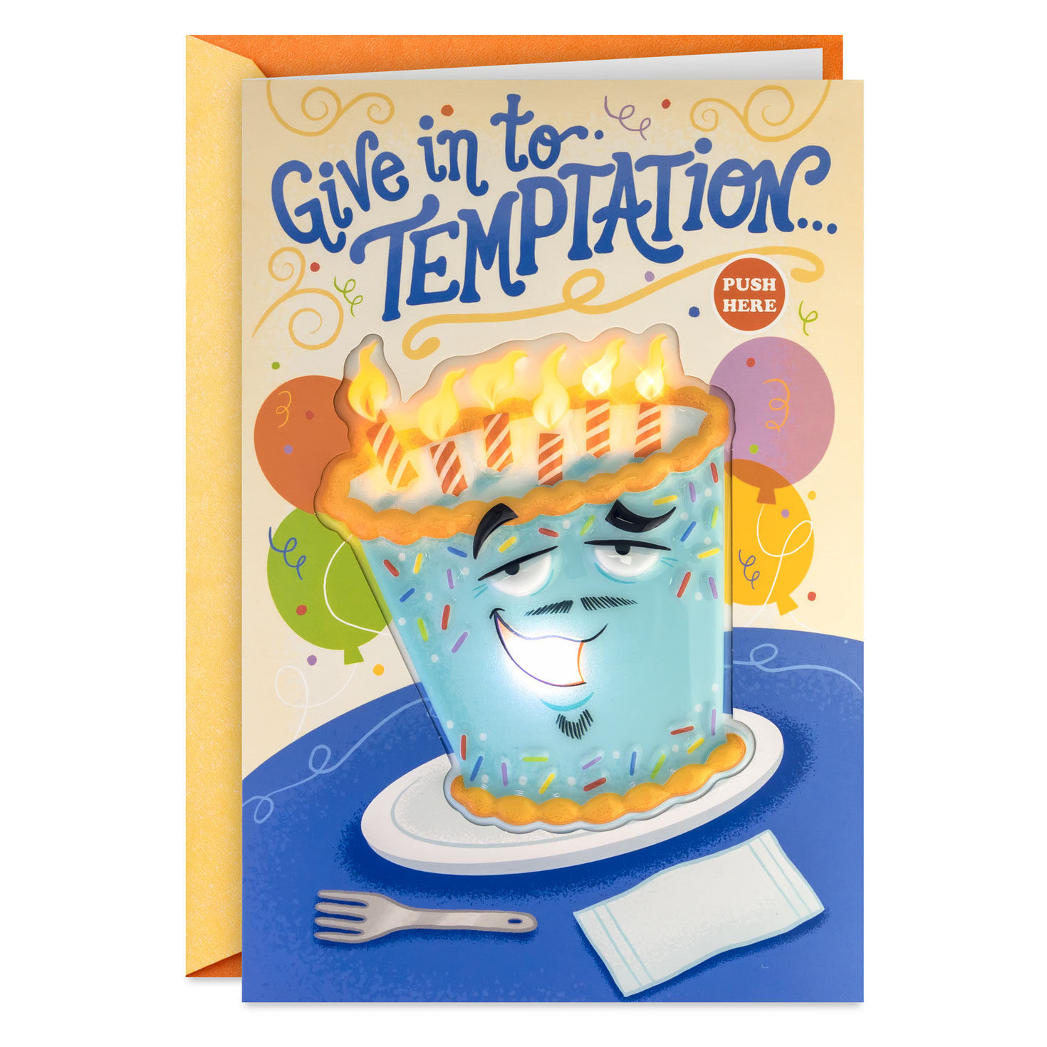 Give in to Temptation Flirty Funny Birthday Card With Light and Motion