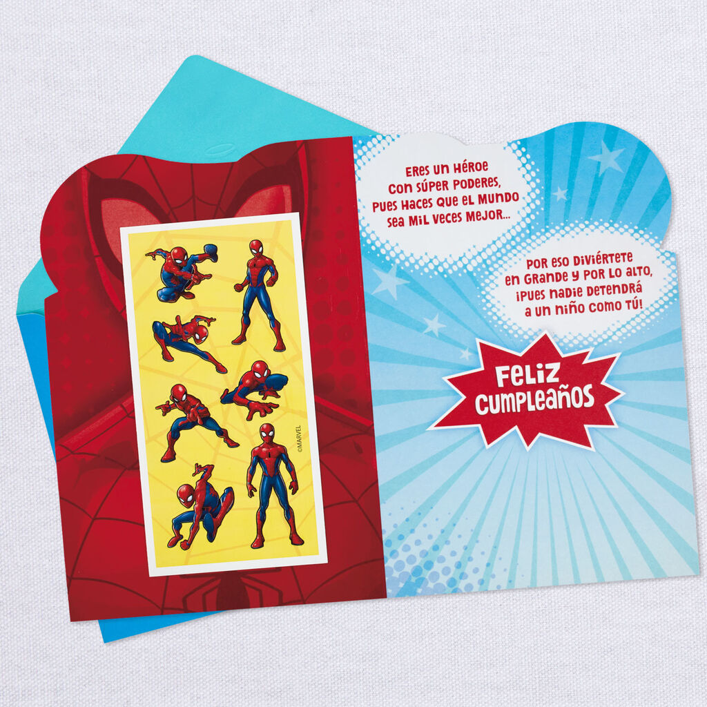 marvel spiderman spanishlanguage 5th birthday card with