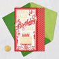 Peppermint Stripe Christmas Birthday Card Card Front with Envelope and Gold Seal image number 5