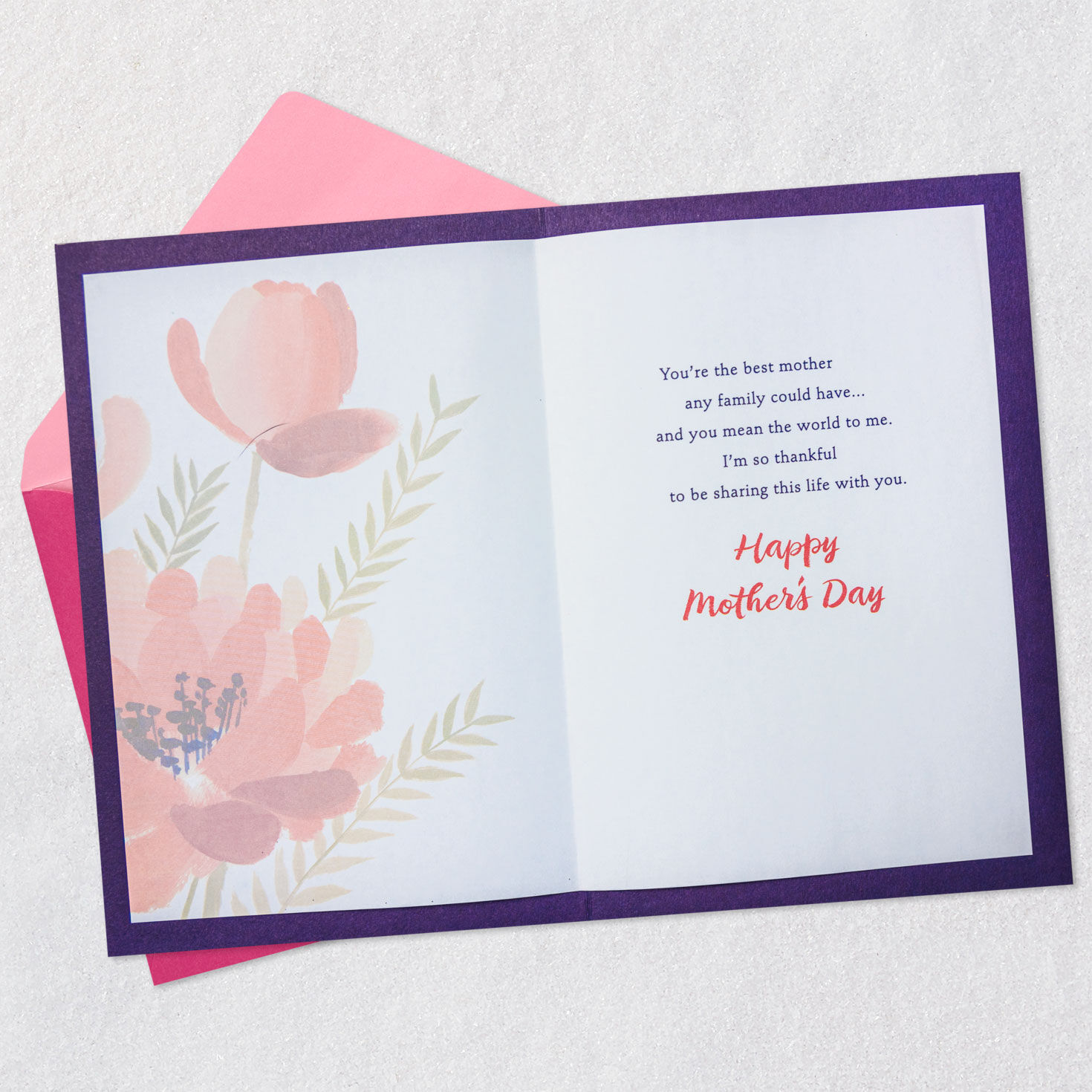 Thank You Mother's Day Card From Husband Open card with envelope image number 3