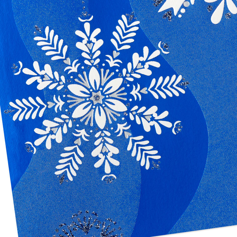 Blue and White Snowflakes Dad Christmas Card from Daughter Card Front Detail image number 5