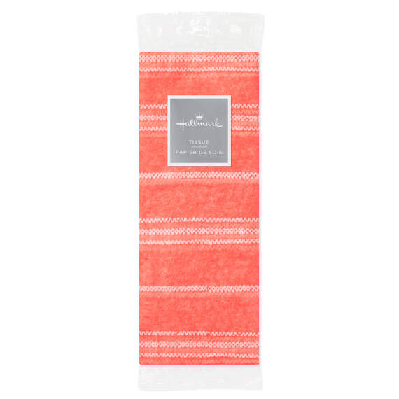 Coral Stripe Tissue Paper, 4 sheets, , large image number 4