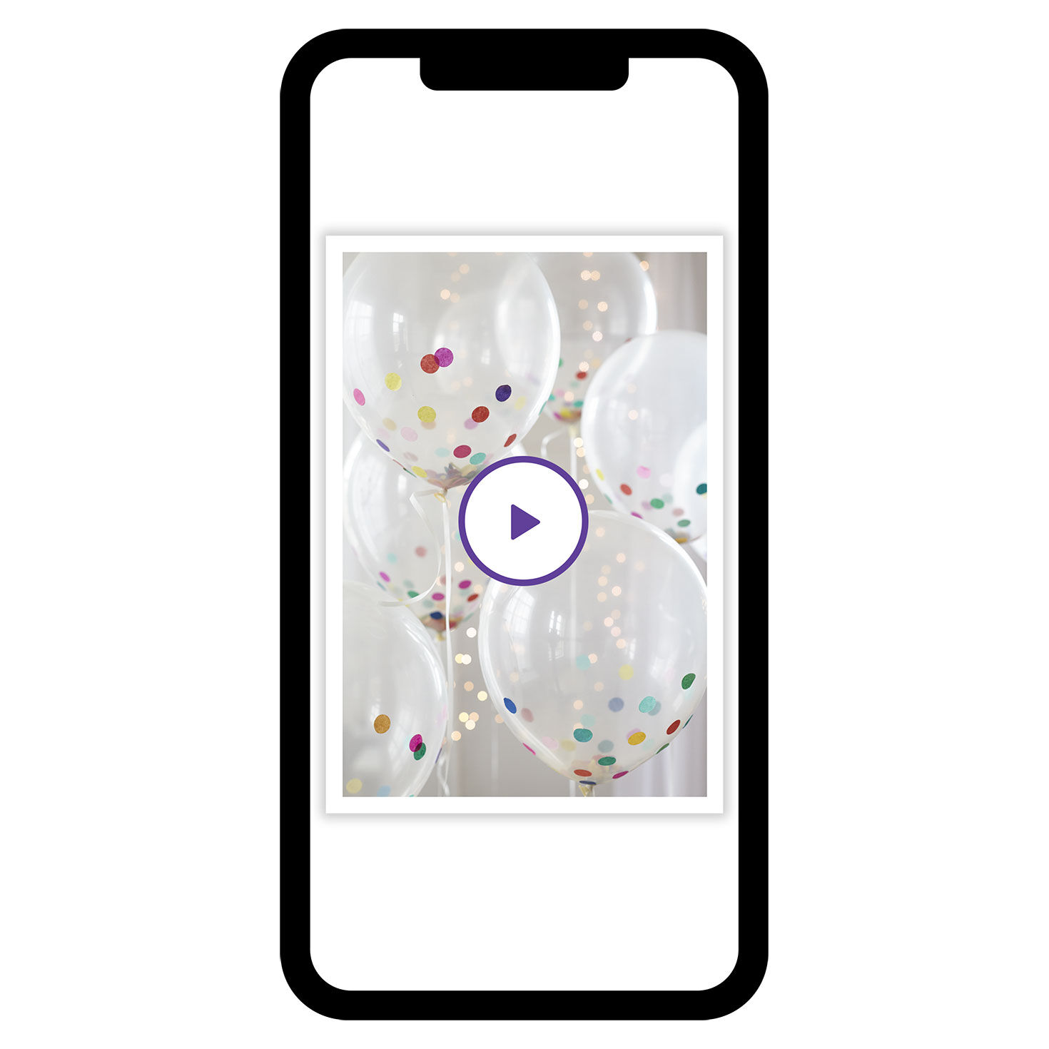 Confetti in Clear Balloons Personalized Card phone with card front image number 1