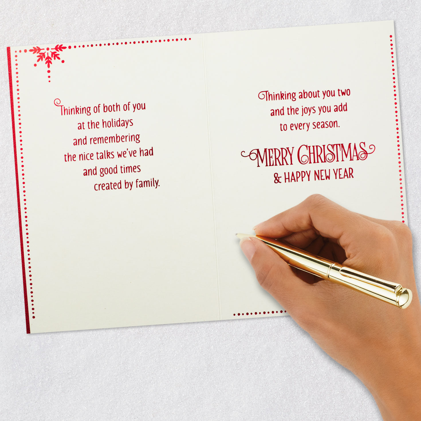 Bells Granddaughter and Husband Christmas Card signing card image number 8