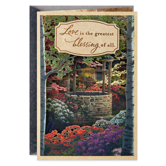 Thomas Kinkade Love Is the Greatest Blessing Anniversary Card for Both, , large image number 1