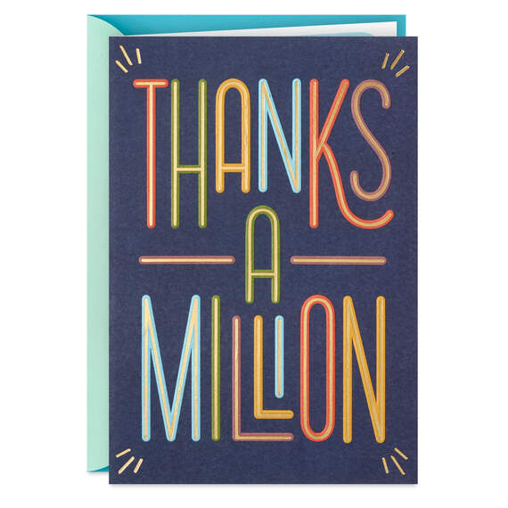 Thanks a Million Thank-You Card, , large image number 1