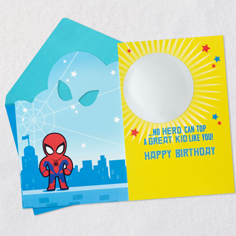 Marvel Spider-Man and Mirror Birthday Card for Kids Open card with envelope image number 3