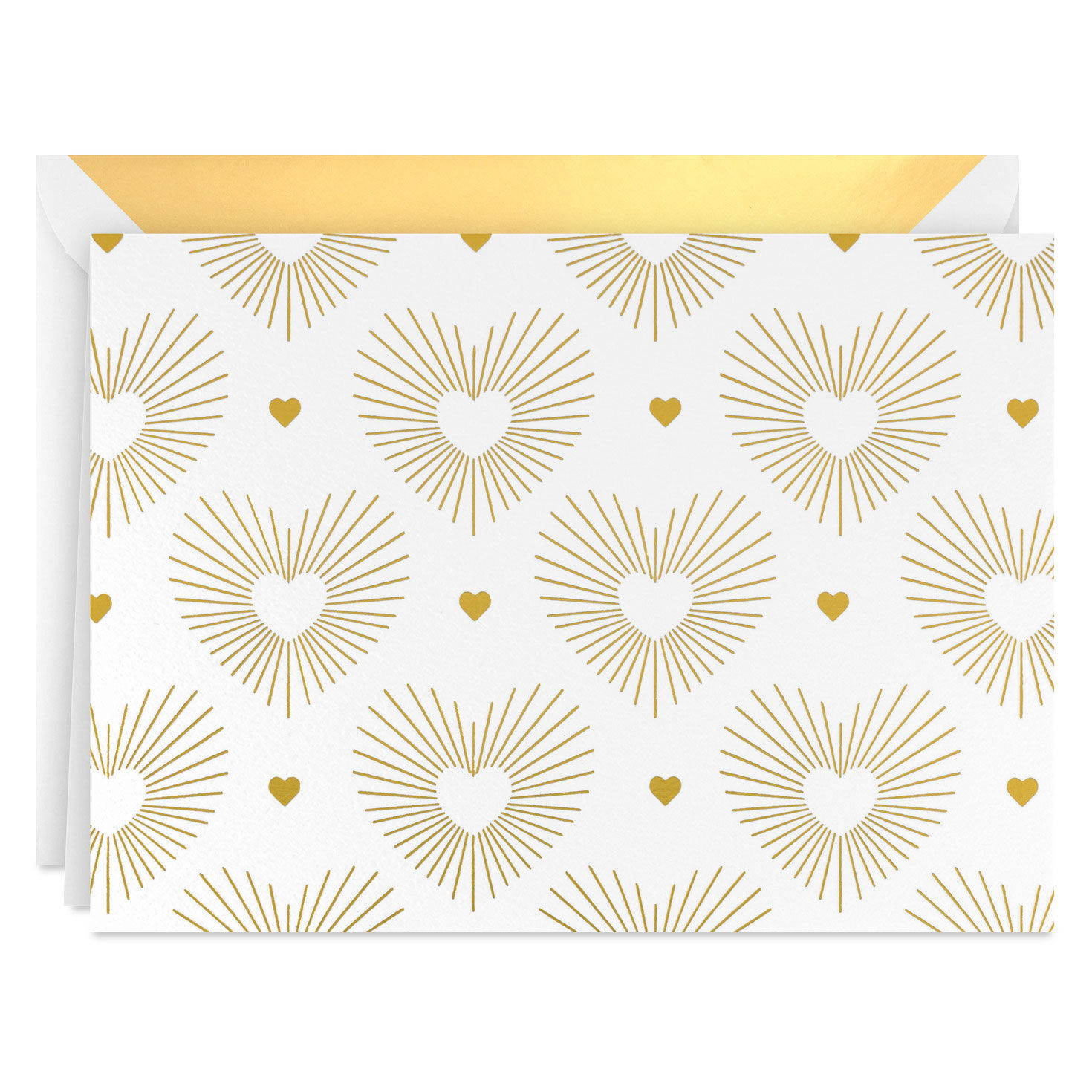 Hearts With Rays on White Blank Cards Pack card front image number 2