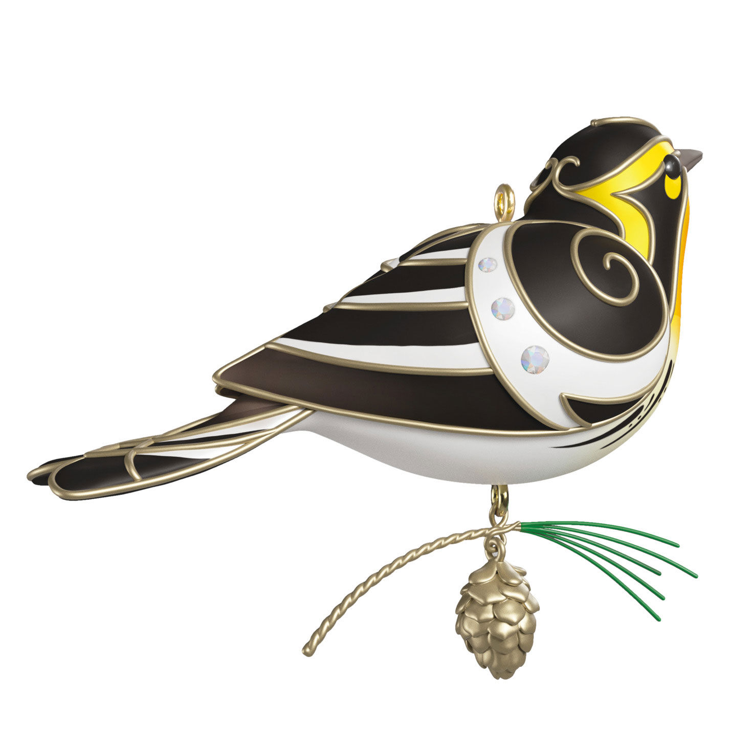 Black and Yellow Bird Keepsake Ornament  image number 5