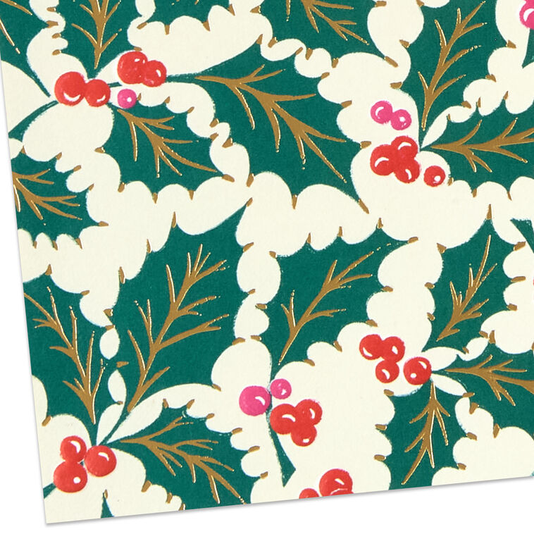 Holly and Berries Christmas Card Card Front Detail image number 5