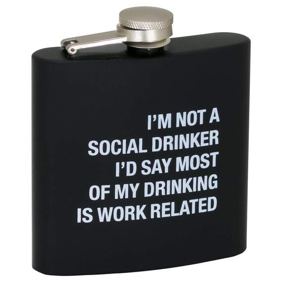 About Face I'm Not a Social Drinker Flask, , large image number 1