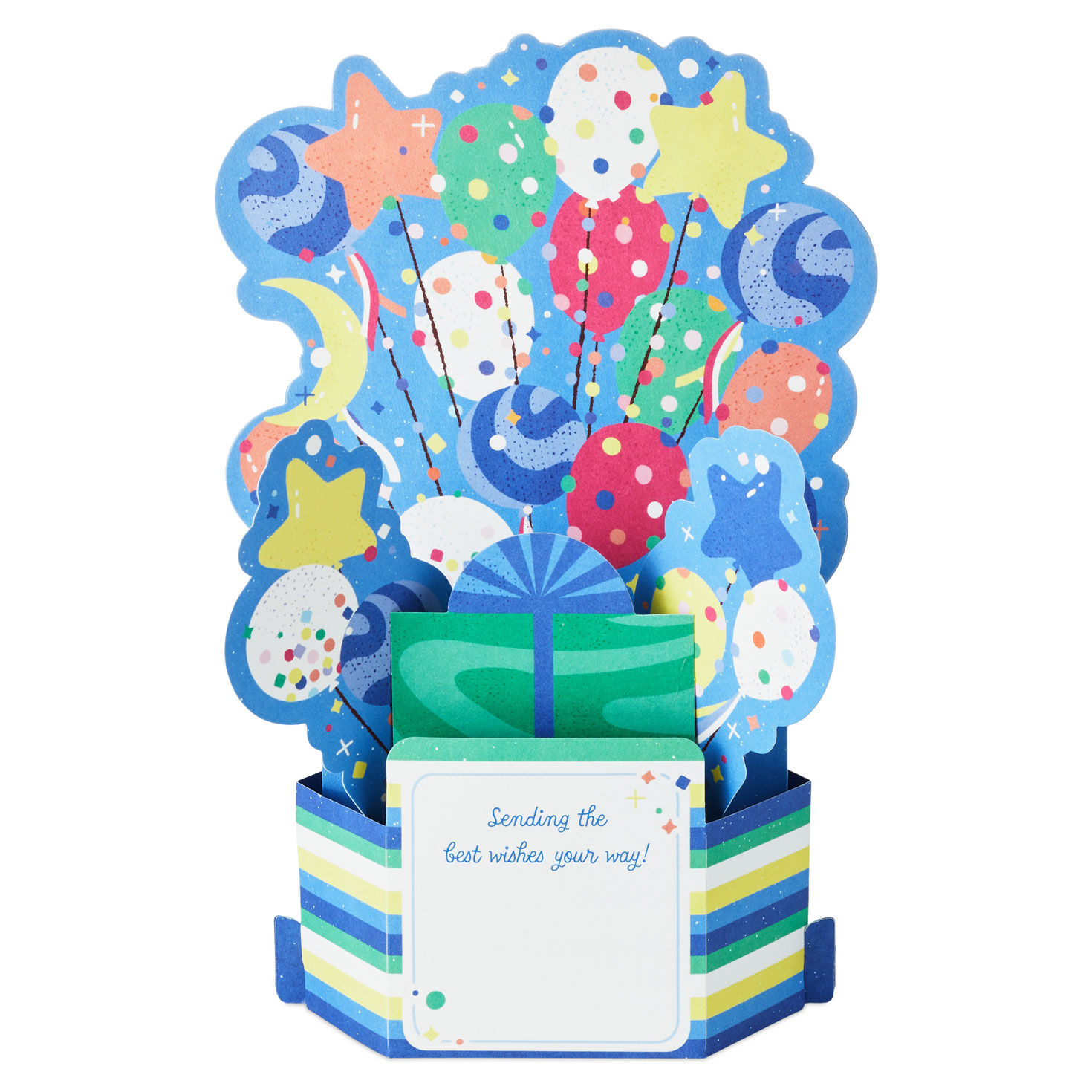 Happy Birthday Cake and Balloons Musical 3D Pop-Up Birthday Card With Light, , large image number 2