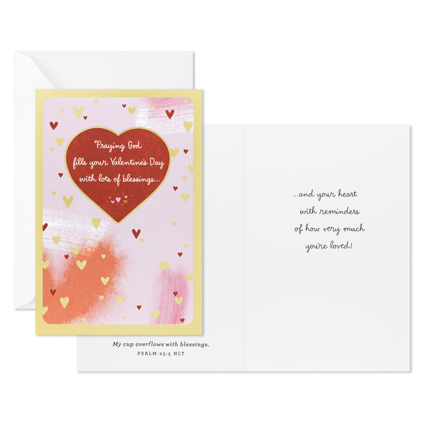 Red and Gold Hearts Religious Valentine's Day Card card front with sentiment image number 2