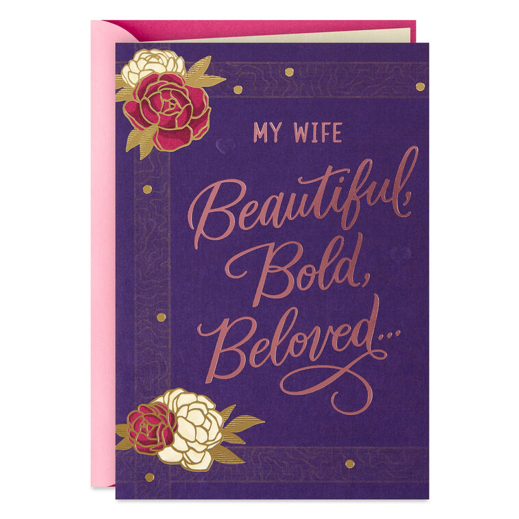 Beautiful, Bold, Beloved Birthday Card for Wife