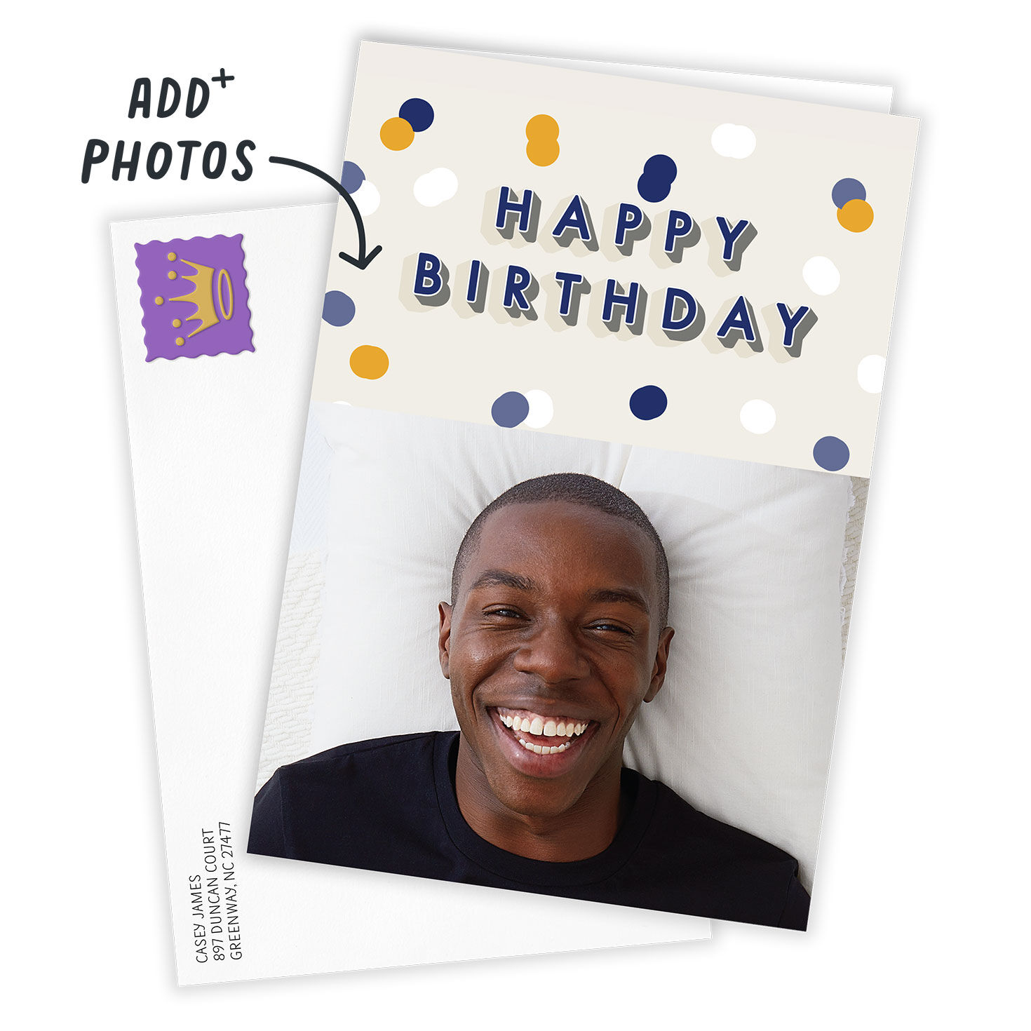 Personalized Confetti Birthday Photo Card  image number 2