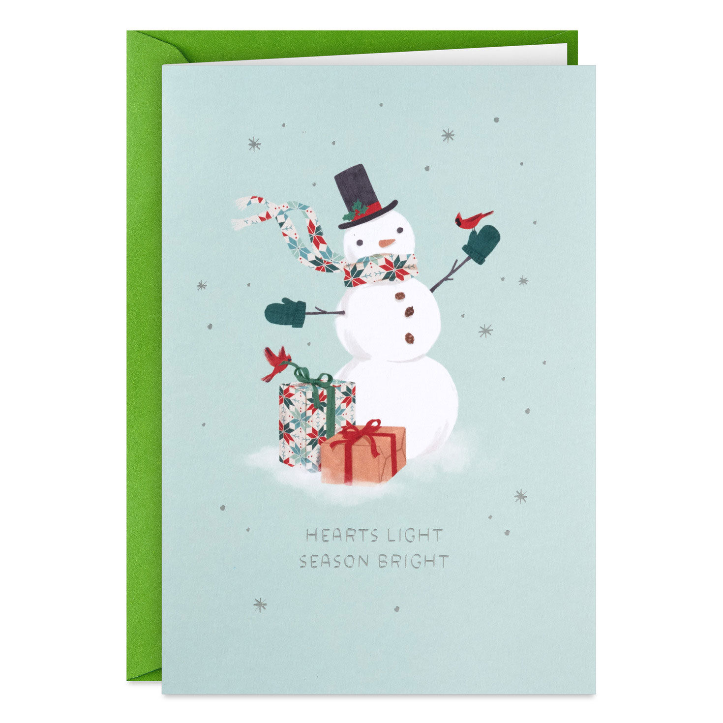 Festive Snowman on Green Packaged Christmas Cards, Set of 5, , large image number 2