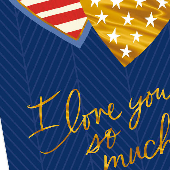 Love You Stars and Stripes Hearts Veterans Day Card, , large image number 4
