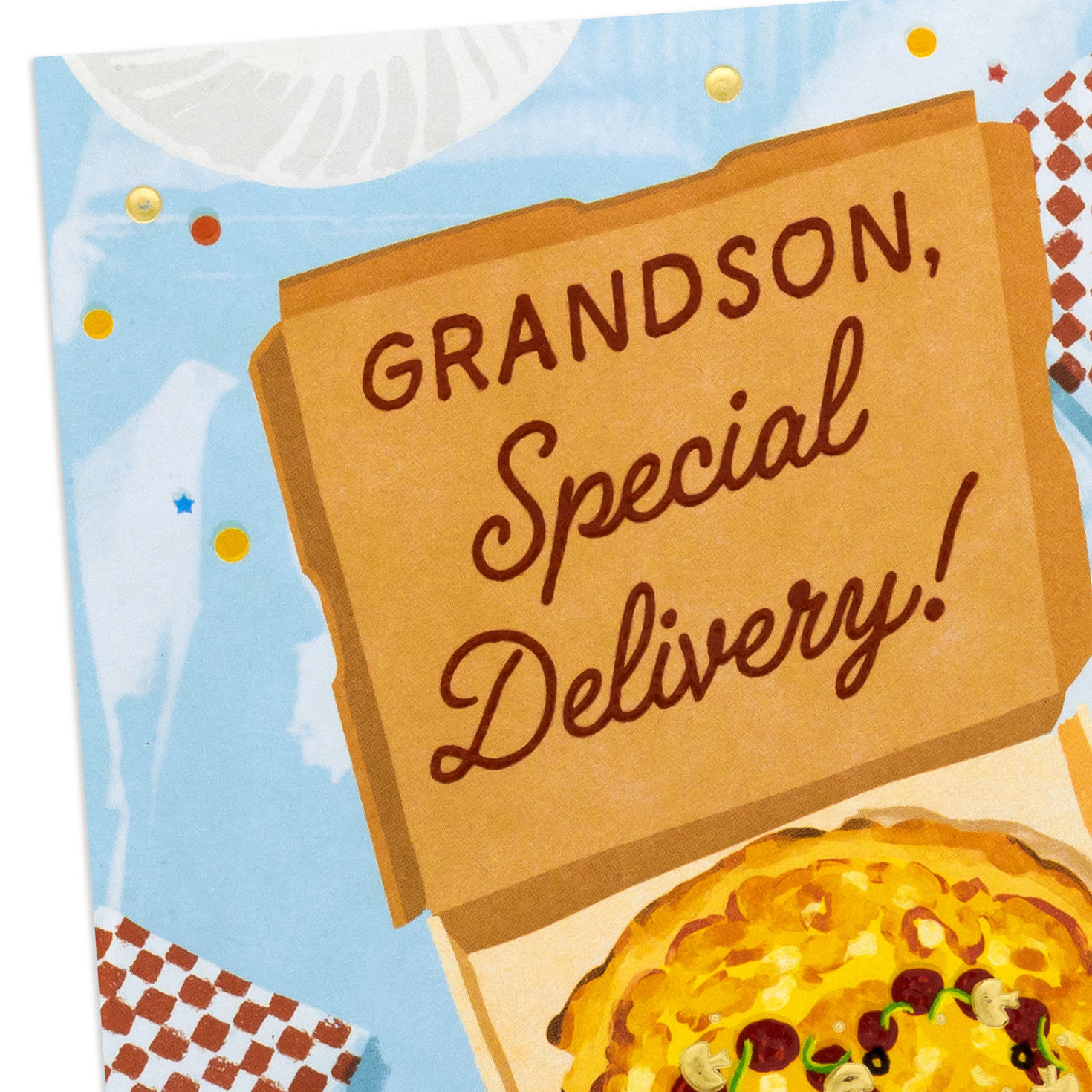 Pizza Delivery Birthday Card for Grandson Card Front Detail image number 4
