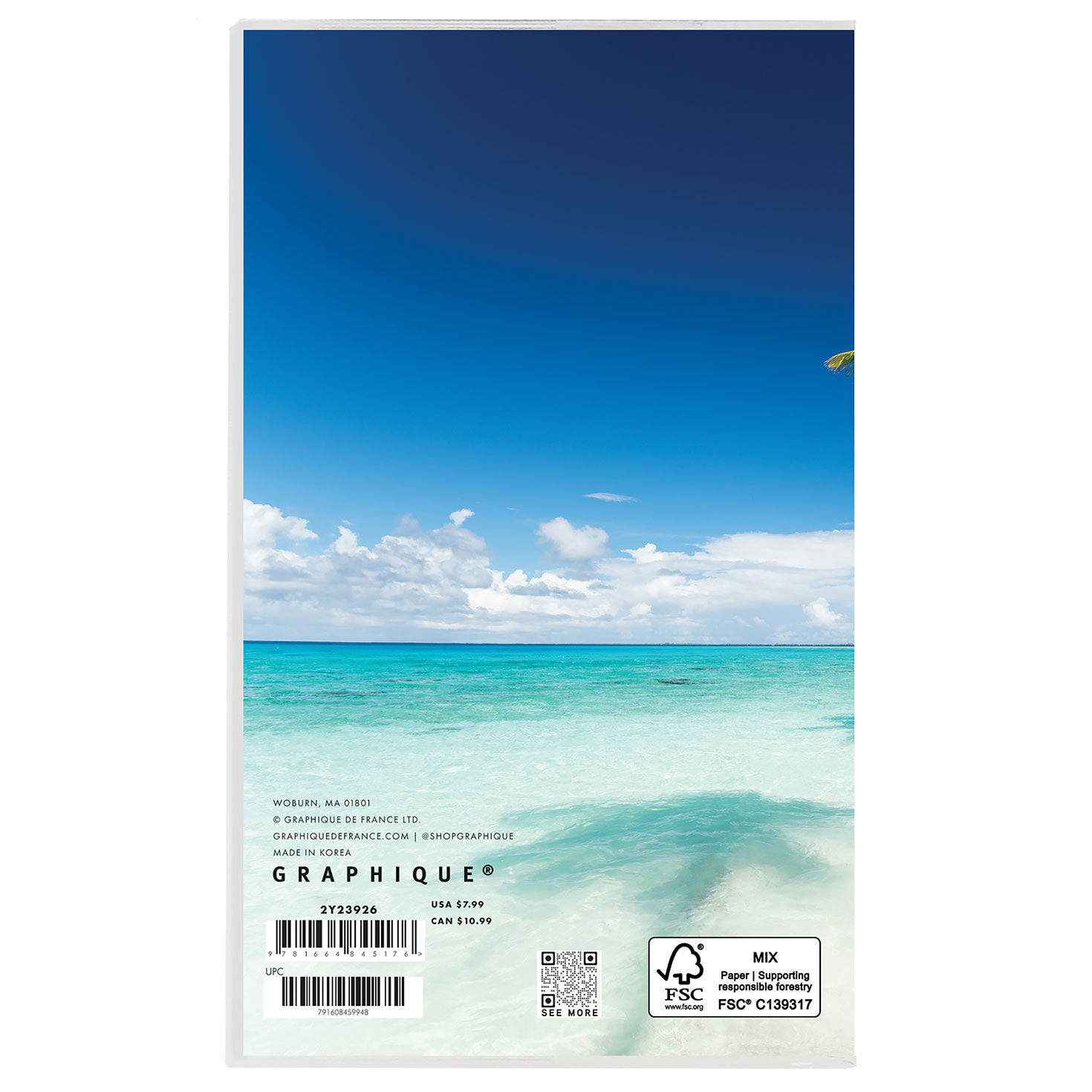 Graphique Beach Scene 2026-2027 Monthly Pocket Planner back image number 2