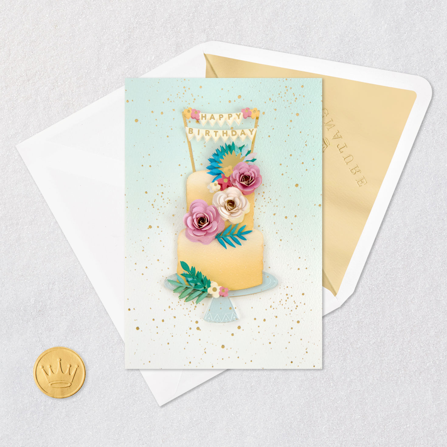 Layer Cake and Flowers Birthday Card  image number 5