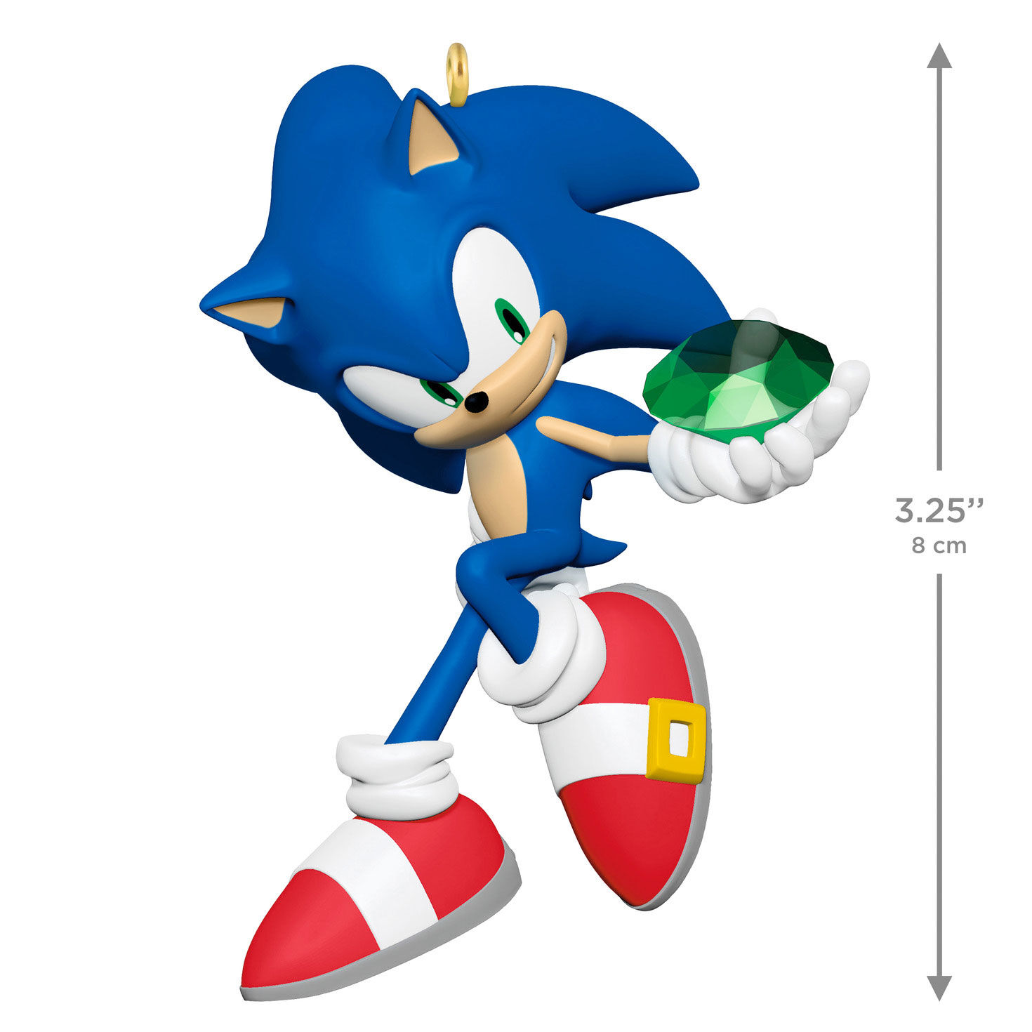 Sonic Holding Emerald Keepsake Ornament measurement image number 3