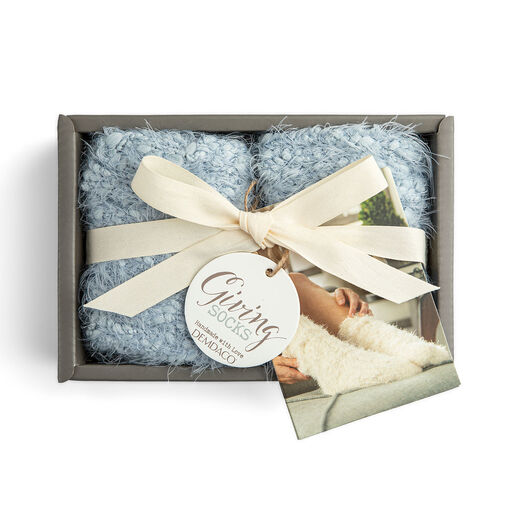 Demdaco Light Blue Giving Socks, 