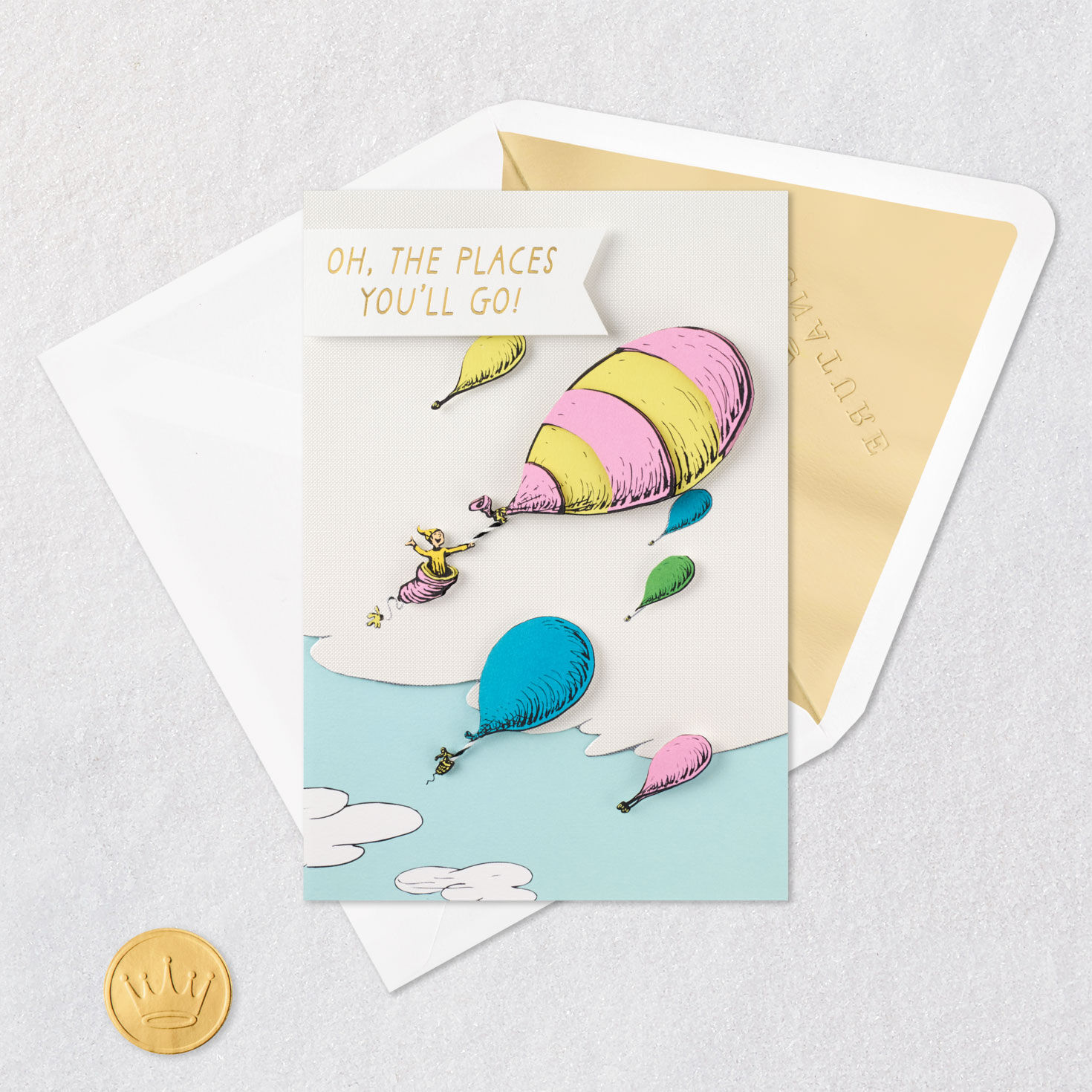 Dr. Seuss Quote Graduation Card Card Front with Envelope and Gold Seal image number 5