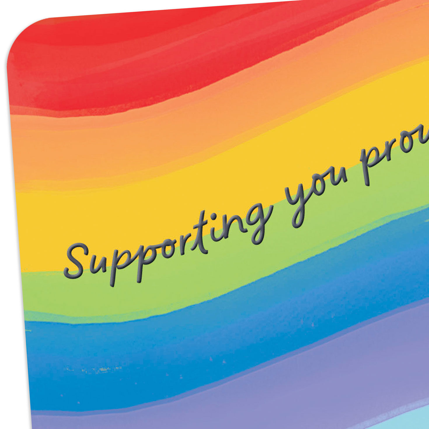 Rainbow Waves LGBTQ Pride Support Card Card Front Detail image number 4