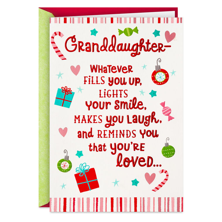 You Are Loved Christmas Card for Granddaughter