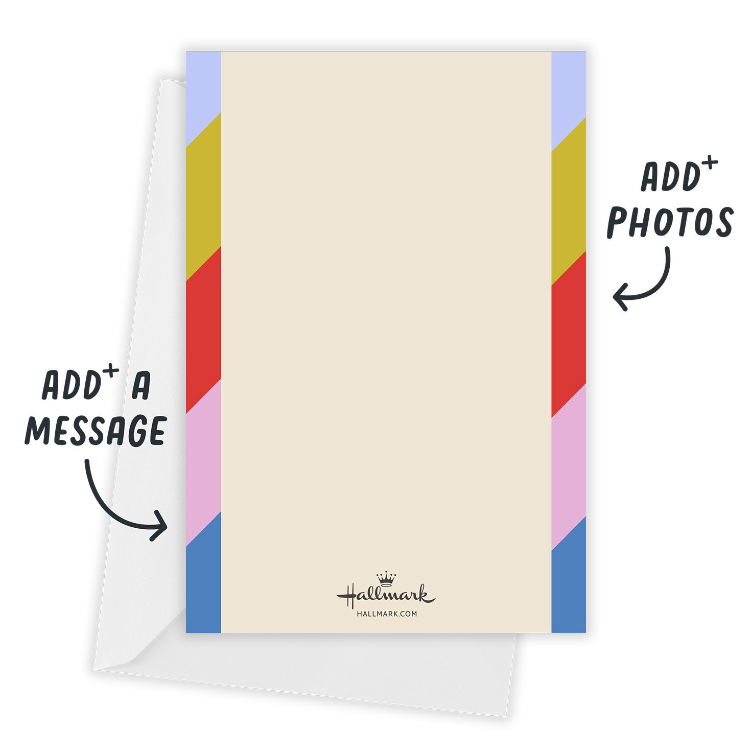 Colorful Shadows Flat Holiday Photo Card Card back with envelope indicating personalization image number 3