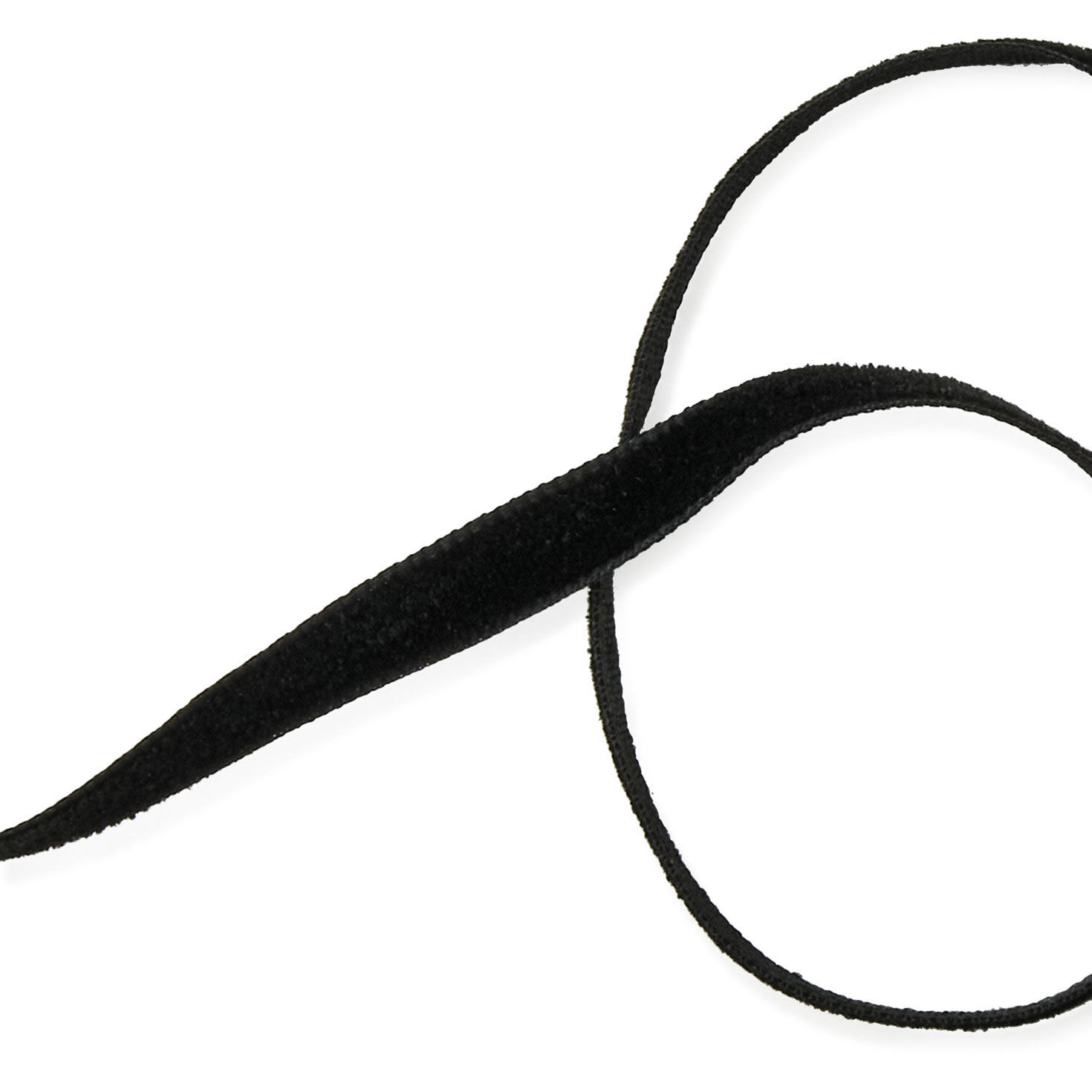 Black Velvet Skinny Christmas Ribbon upclose view image number 5