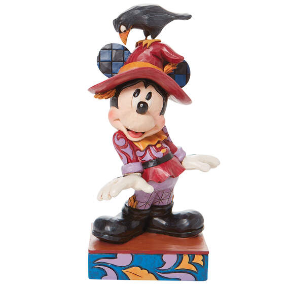 Jim Shore Disney Scarecrow Mickey Mouse With Crow Figurine, 7.6"