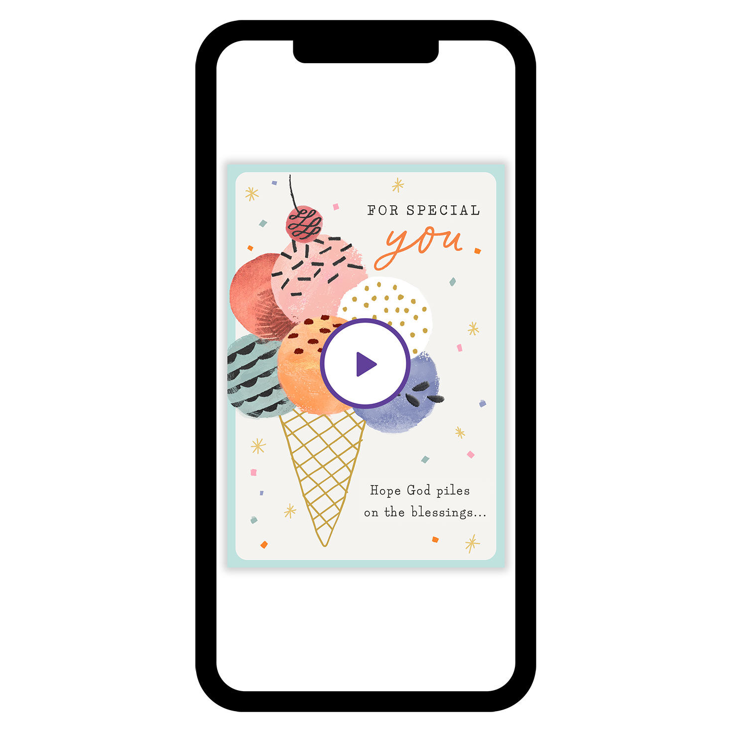 Every Flavor of Blessing Personalized Birthday Card phone with card front image number 1