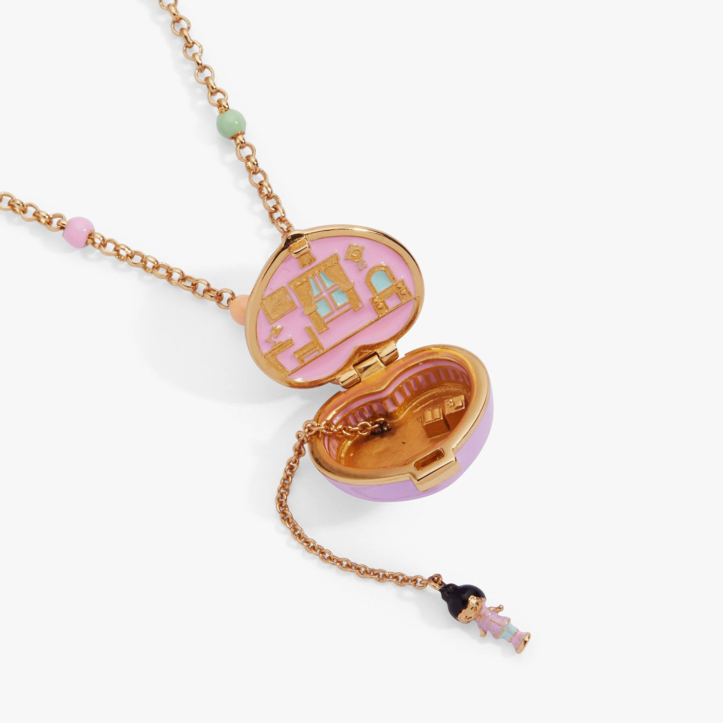 Alex And Ani Polly Pocket&trade; House Locket Necklace closeup view image number 3